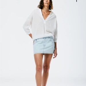 Tibi bleached denim mini skirt, Size 28